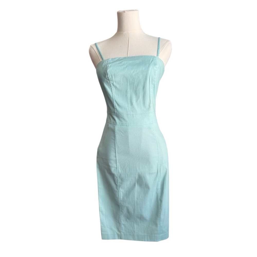 Express MIDI Dress, Adjustable/Removable Straps, Aqua/Blue Color, Size 3/4
